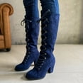 thumbnail image 5 of Women's Mid-Calf Boots Lace-Up Retro Thick Casual Heels Fashion Footwear for Everyday Style, 5 of 9