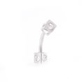 thumbnail image 3 of Eyebrow Piercing Jewelry Curved Barbell with Multiple Cz Gems Square Design, 3 of 8