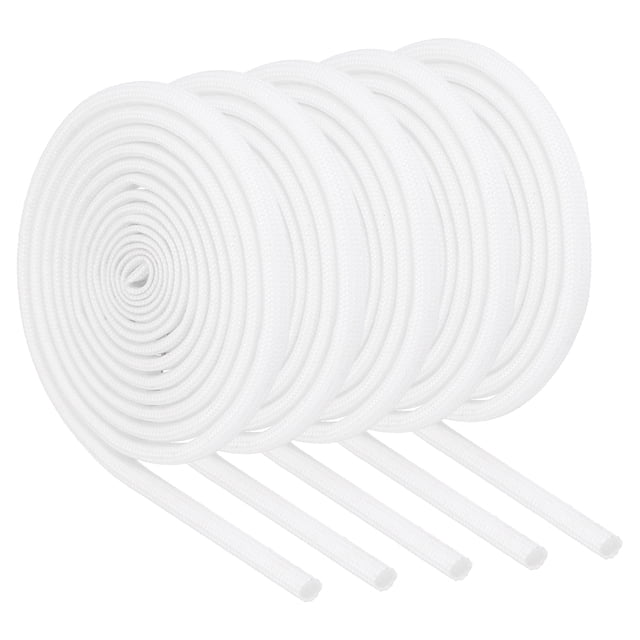 Uxcell 5Pcs Manga de Fuego de Aislamiento de Alambre, 5.28Ft-2.5mm ID Blanca, Manguito de Fibra de Vidrio Recubierto de Silicona de Alta Temperatura