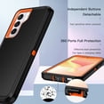 thumbnail image 5 of Compatible with Samsung Galaxy S21 /S30 Case,3-Layer Military Grade Drop Protection Anti-Slip Bumper Rugged Shockproof Dustproof Protection 6.2 inch Phone Case,Black Orange, 5 of 5