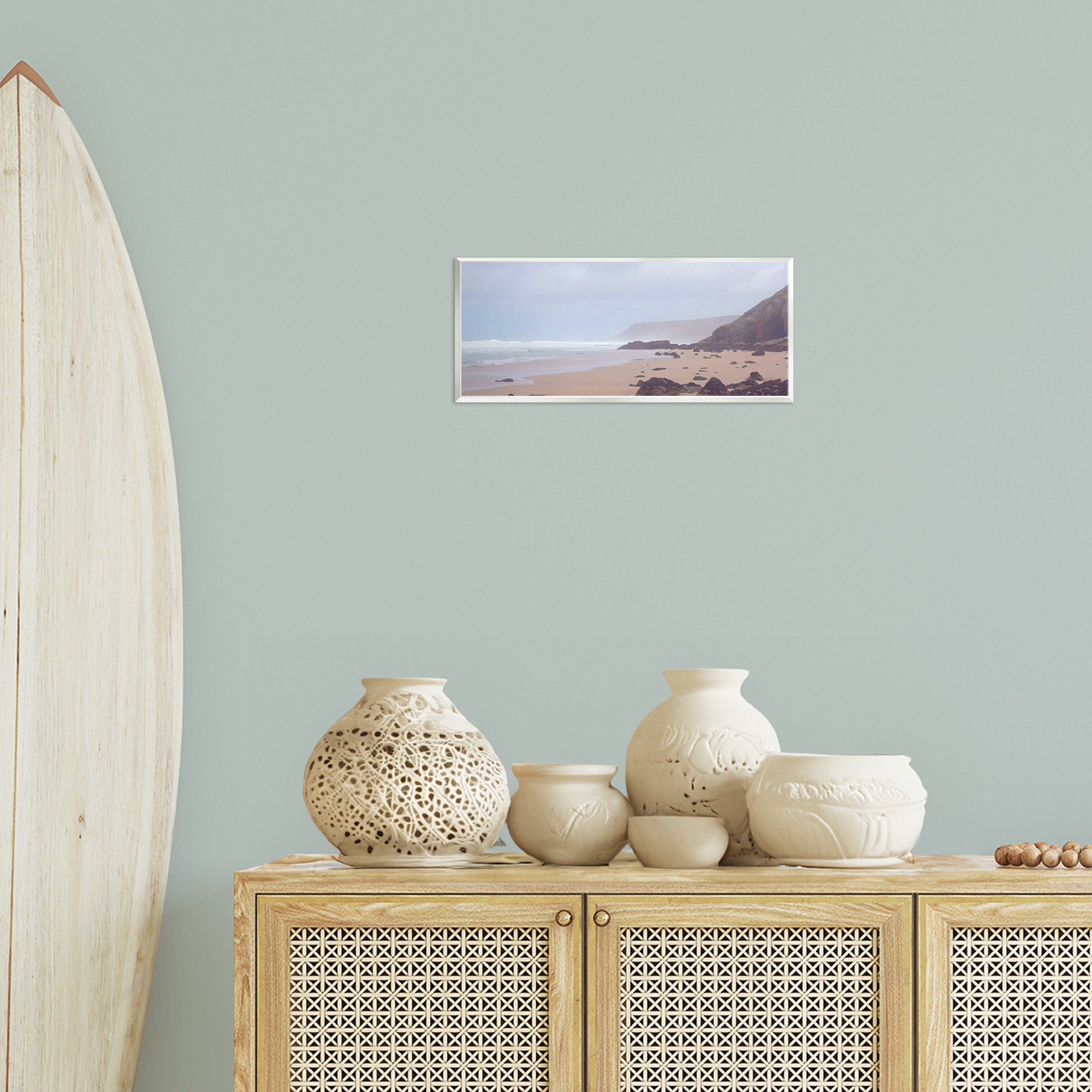 Stupell Industries Sea Mists View Landscape Photography Unframed Art Print Wall Art, 17 x 7