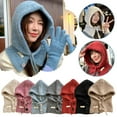 thumbnail image 3 of Women Autumn & Winter Hat Scarf Integrated Flce Blended Knitting Warm Ear, 3 of 8