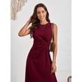 thumbnail image 3 of Elegant stylish sleeveless solid color A-line pleated dress, 3 of 6