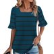thumbnail image 2 of Blusas de Manga Corta para las Mujeres, Moda Verano Impreso, Blusas de Cuello Redondo, Chaqueta de Manga Corta para las Mujeres, 2 of 6