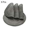 thumbnail image 3 of Uxcell 6pcs Round Braided Placemats 14" Non-Slip Round Table Mats for Dining Tables Washable Heat Insulation Woven Placemats, Black Grey, 3 of 7