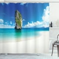 thumbnail image 1 of Ambesonne Scenery Shower Curtain, Exotic Coastline, 69"Wx84"L, Blue White Cream, 1 of 3
