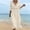 Beige Dresses for Women, variant on Ygbgbb Women V‑Neck Hollow Lace Trim Maxi Dress, Three‑Quarter Sleeve Empire‑Waist Loose Flowy Dress for Summer Beach and Resort‑Style Outfits Black XL