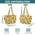 thumbnail image 3 of Quilted Tote Bag Large Capacity Multi-Compartment Handbag Lightweight Structured Shoulder Bag Versatile Casual Bag Sunflower Cluster Print, 3 of 7