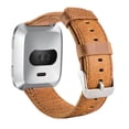 thumbnail image 2 of Mignova for Fitbit Versa Classic Leather Accessory Band for Women Men,Genuine Leather Replacement Bracele Wrist Watch Band for Fitbit Versa Fitness Smart Watch (Brown), 2 of 5