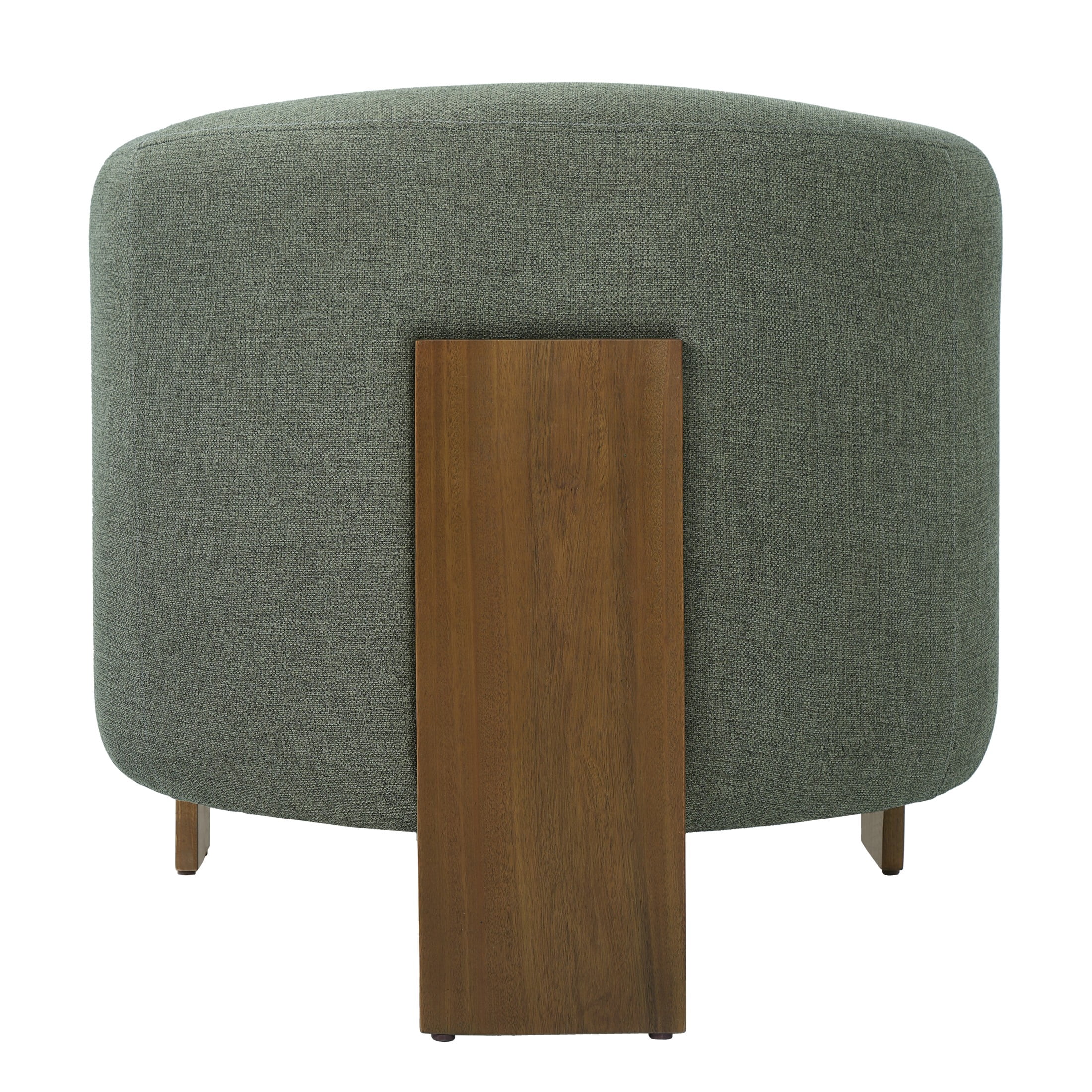 Christopher Knight Home Mid-Century Modern Barrel Accent Chair, Chenille Upholstery, Wood Legs, Green