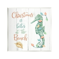 Stupell Industries Christmas Better At Beach Holiday Painting Unframed Art Print Wall Art, 12 x 12