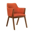 thumbnail image 3 of Renzo Orange Fabric and Walnut Wood Dining Side Chairs - Set of 2, 3 of 8