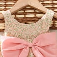 thumbnail image 4 of Baby Girl Clothes 1-4 Years Princess Big Bowknot Floral Print Cute Sleeveless Tank Dress Toddler Summer Outfit (3 Years, Pink), 4 of 7