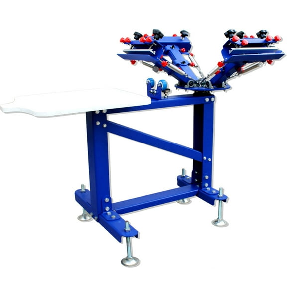 Silk Screen Printing Machine T-Shirt Screen Printing Press 4 Color 1 Station Floor Type Press Printer with Metal Stand