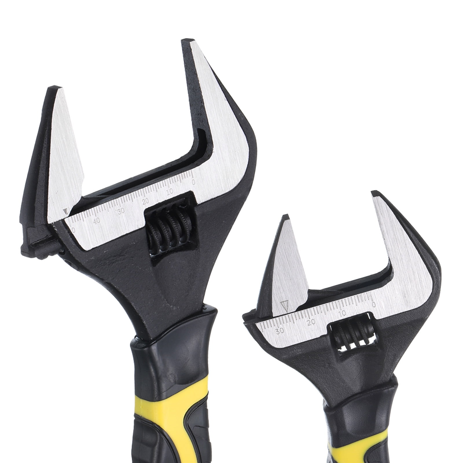 1pcs Adjustable Wrench 8" CR-V Universal Spanner Wide Opening, Black/Yellow