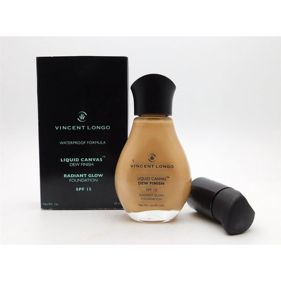 Vincent Longo Liquid Canvas Dew Finish Radiant Glow Foundation Waterproof Formula SPF 15 (with pump) Sandy Beige 1 Oz.