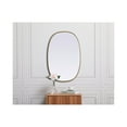 thumbnail image 4 of MR2B2030BRS-Elegant Decor-Brynn - Metal Frame Oval Mirror In Modern Style-30 Inches Tall and 20 Inches Wide-Brass Finish, 4 of 10