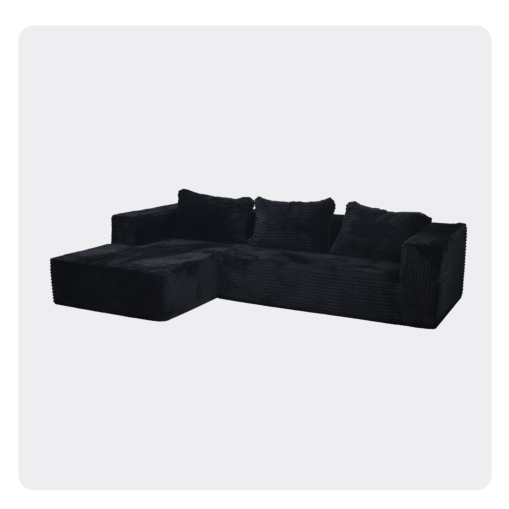 Leumius 108" Cloud Sectional Sofa with L-Shape Chaise,Modular L-Shape Sofa Couch with Chaise and Deep Seat,Upholstered Boneless Couches for Living Room Bedroom,Black