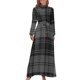 thumbnail image 2 of Vestido largo de franela gris, ropa de mujer, vestido de noche para mujer, 2 of 5