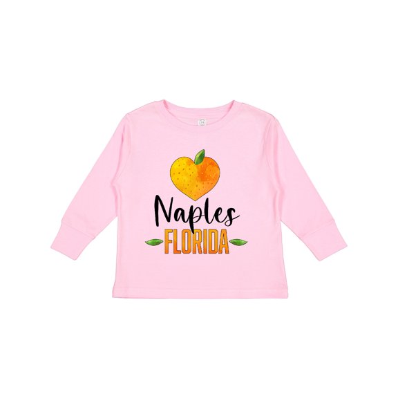 Inktastic Naples Florida Orange in Heart Boys or Girls Long Sleeve Toddler T-Shirt