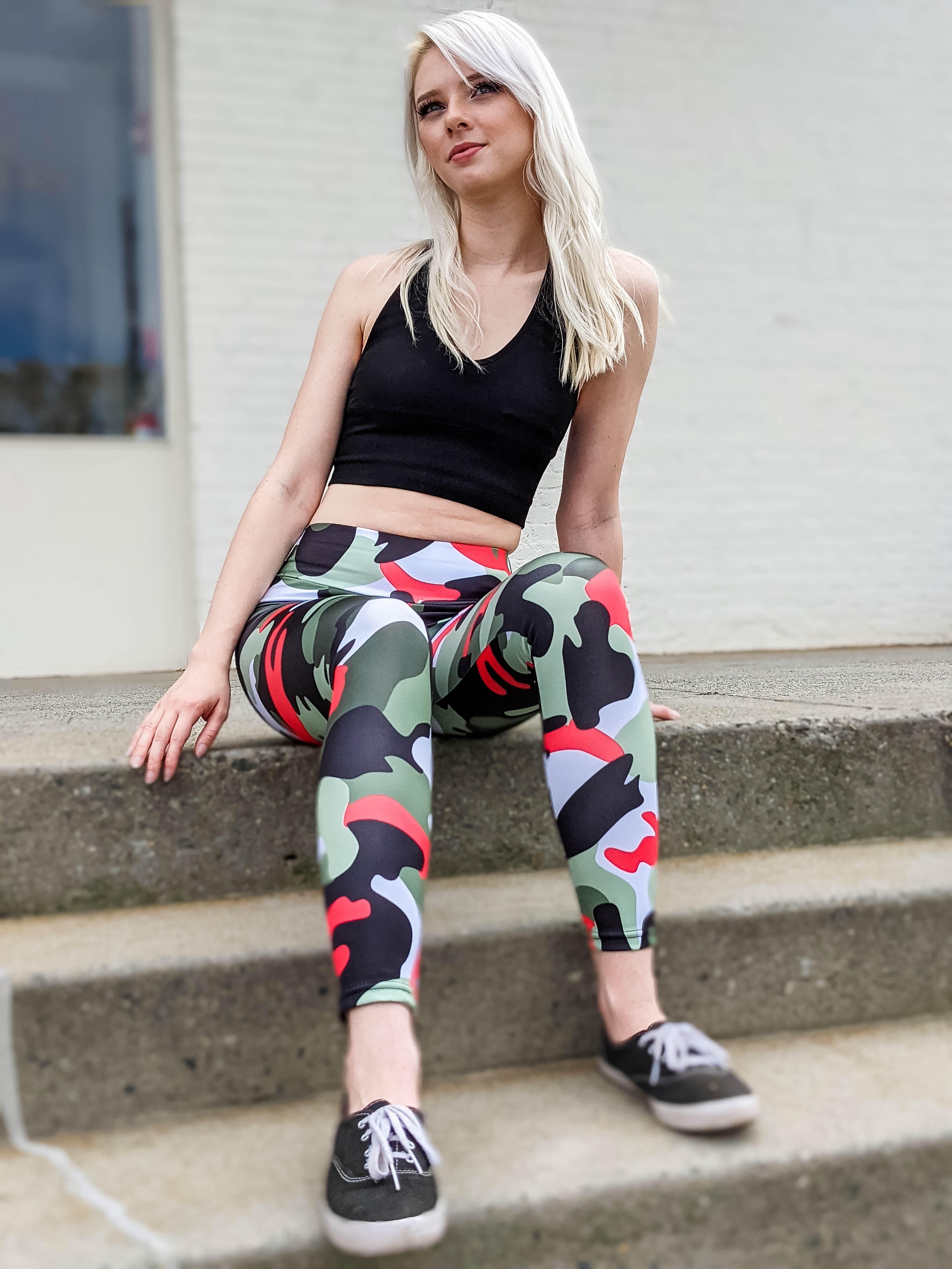 Sporty Camo Leggings for Yoga, Workout 