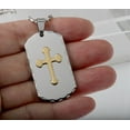 thumbnail image 3 of R.H. Jewelry Stainless Steel Pendant, Mens Cross Dog Tag, 3 of 3