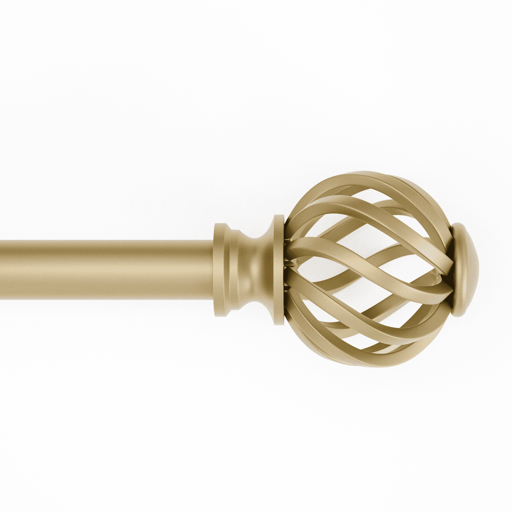 Mainstays 3/4" Gold Twist Cage Adjustable Single Curtain Rod Set, 30"-84"
