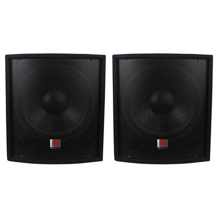(2) Rockville SBG1158 15" 800w Passive Pro DJ Live Sound Subwoofers MDF Cabinets