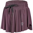 thumbnail image 1 of Pantalones cortos 2 en 1 fluidos para correr para mujeres Gimnasio Yoga Atlético Mujeres Entrenamiento Biker Spandex Lounge Sweat Falda Verano (púrpura) Feliz Sencillez, 1 of 4