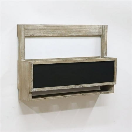 Jeco 22 Wall Mounted Wine Rack in Distressed Natural and Black