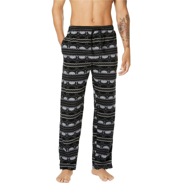 Perry Ellis - Pantalones de pijama estampados para hombre, color negro, extragrande Perry Ellis Pantalones de salón
