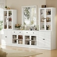 thumbnail image 4 of RichYa 4Pcs Kitchen Pantry Storage Cabinet,Modular Furniture Cabinets with Display Glass Doors,Hutch Buffet Cabinet with Drawers for Dining Room,White, 4 of 13