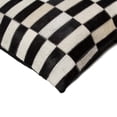 thumbnail image 3 of Natural Torino Geneva Cowhide Pillow | Linear black/white | 22"x22", 3 of 4