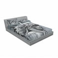 thumbnail image 3 of Tribal Bedding Set with Sheet & Covers, Hand Drawn Tribe Chief Head with Feathers Vintage Style Art, Printed Bedroom Decor 2 Shams, 4 Sizes, Grey Black White, by Ambesonne, 3 of 3