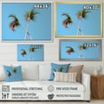 thumbnail image 4 of Designart "Blue Palm Tree In The Sea Breeze" Coastal Floater Framed Canvas Wall Art, 4 of 5