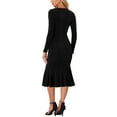 thumbnail image 3 of Vestidos Bodycon INSPIRE CHIC para mujer, vestido de fiesta y club de cuello cuadrado de manga larga, color negro, 3 of 6