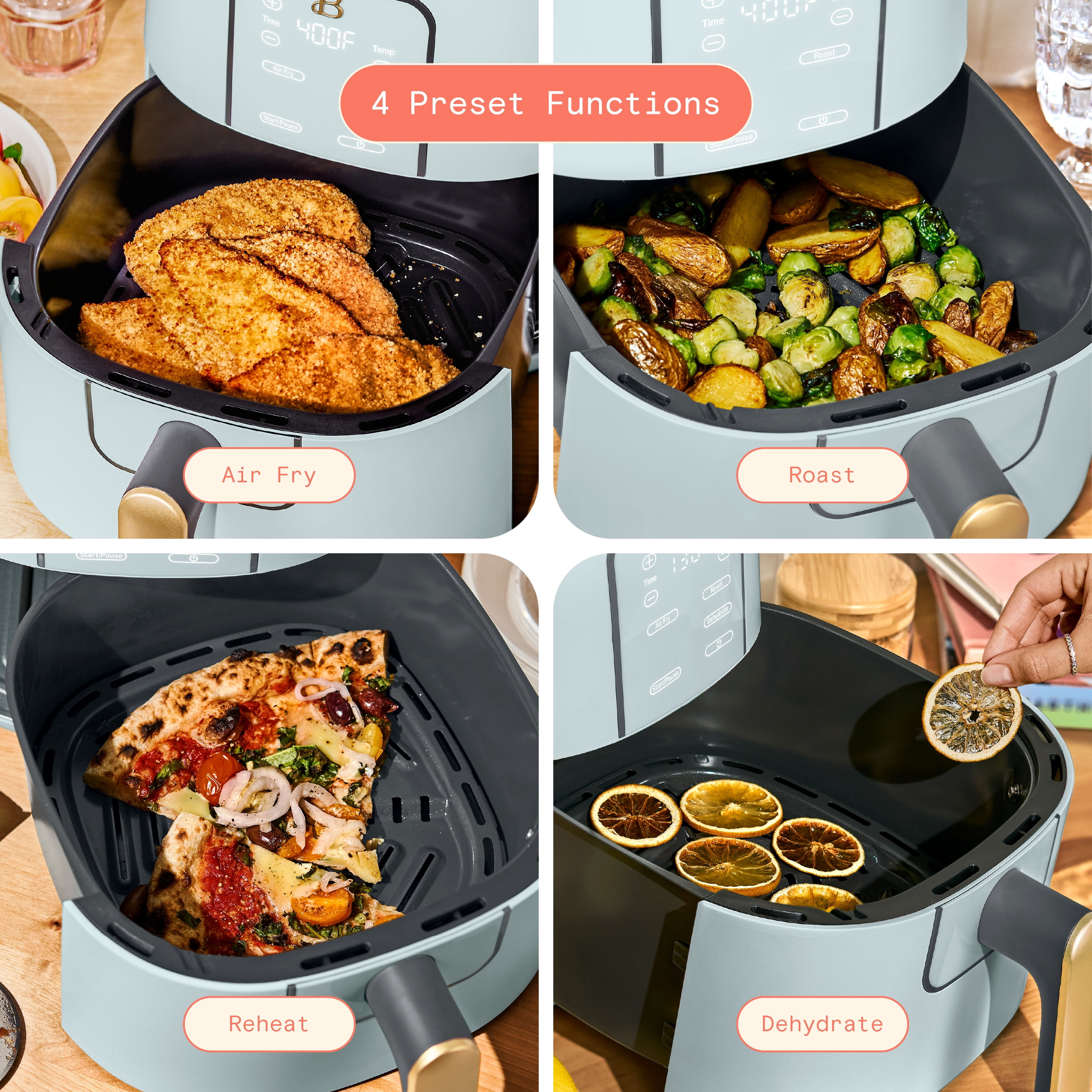 Beautiful 6 Qt Air Fryer with TurboCrisp Technology, EverGood™ Ceramic Nonstick Coating, Hydrangea by Drew Barrymore