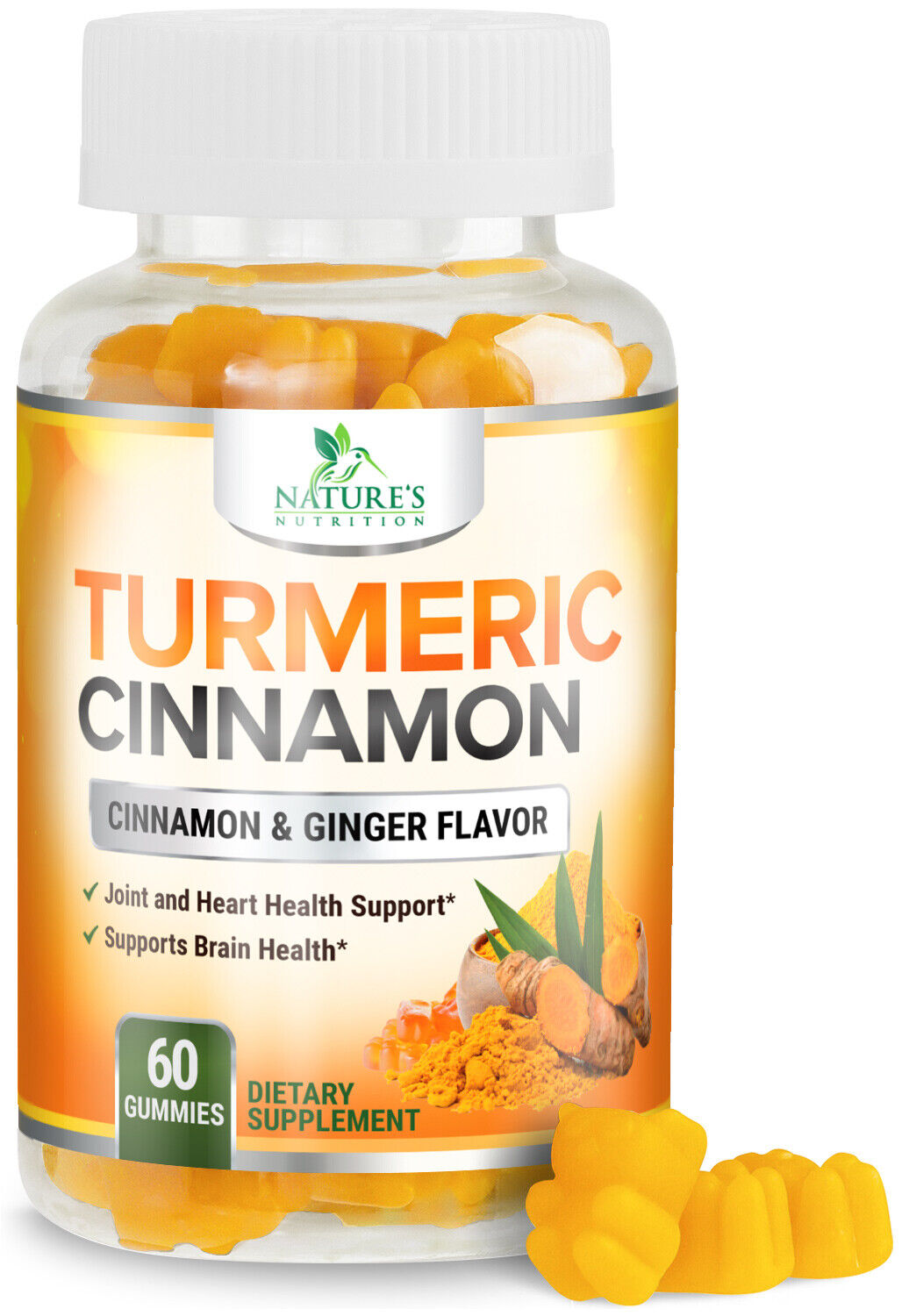Turmeric Cinnamon Gummies with Black Pepper Chewable Joint Support 60