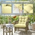 thumbnail image 3 of Pakunoda Chairs Cushions 42" X 21" Tufted Non Slip Pad Seat and Seatback 4 Set Cushion with Ties for Patio Outdoor & Indoor Rocking Chair, Light Yellow, 3 of 6