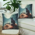 thumbnail image 2 of BOSDECO Housses de Coussin Chat Noir Impression Recto-Verso 18x18 Pouces, Ensemble de 2, 2 of 2
