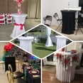 thumbnail image 5 of Efavormart White Round Spandex Cocktail Table Cover With Natural Wavy Drapes - Perfect for Wedding, Party, Indoor & Outdoor Events, Holiday Parties, Showers, Corporate Affairs, Banquet, and Decorati, 5 of 11