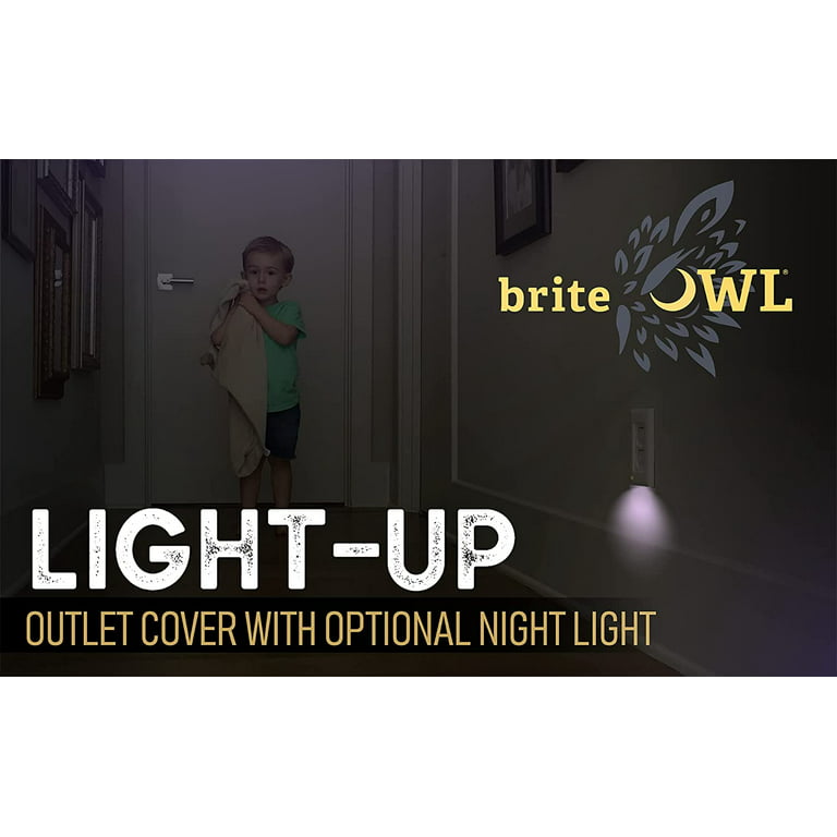 briteOWL Decora Lighted Wall Plate with Backup Light for Power Failures and Optional Dusk to Dawn Lighting.