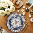 thumbnail image 2 of Round Placemats Bohemian Blue Orange Flowers 15 inch Set of 4 Table Mats for Dining Table Vintage Ethnic Style Heat Resistant Non-Slip Kitchen & Home Decorative Place Mat Set, 2 of 8