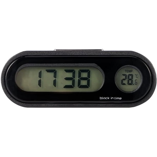 Horloge de voiture, horloge numérique de voiture ONEVER avec thermomètre  mini horloge de tableau de bord de véhicule (thermomètre d'horloge  numérique de voiture) 