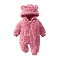 thumbnail image 3 of YUEHUA Newborn Baby Bear Outfit Suit Girls Boys Fleece Jumpsuit Romper Hooded Coat Winter Clothes Outwear Snowsuit Coat Pink, Size 12-18 Months, 3 of 3
