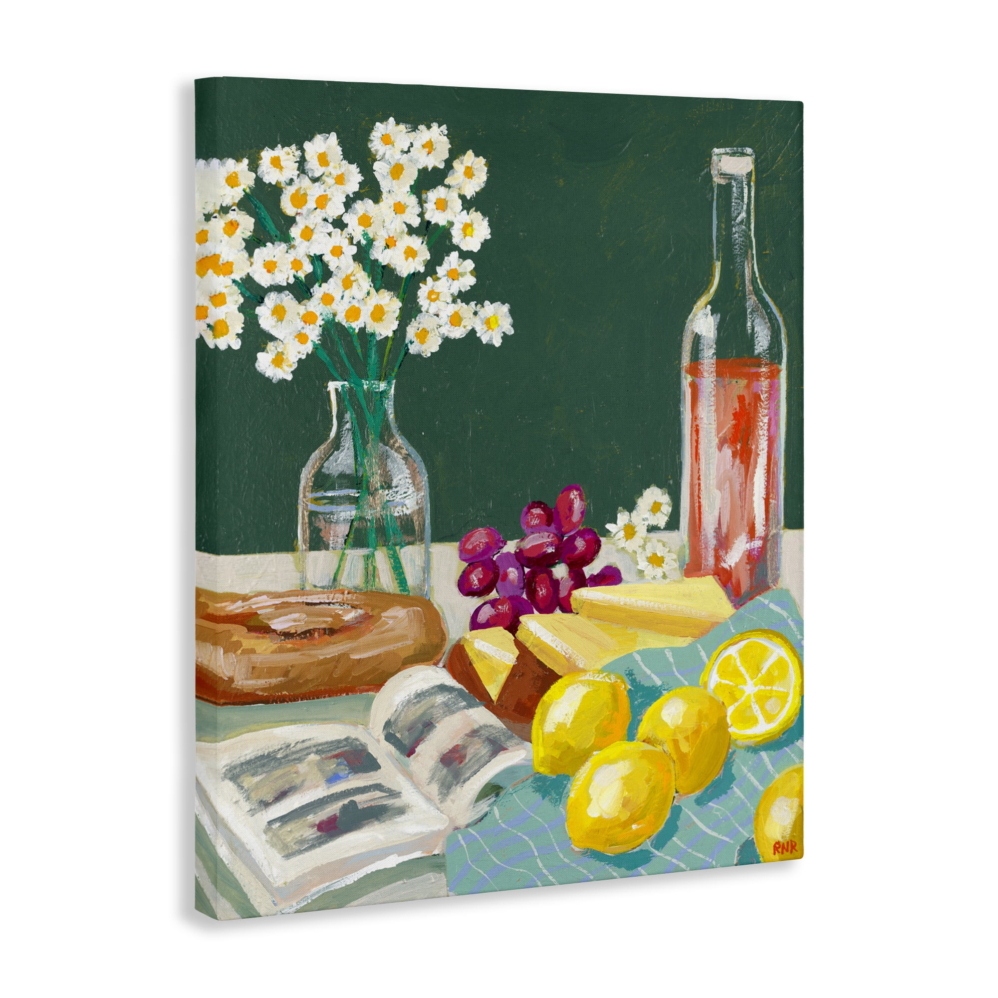 Stupell Industries Cheese, Wine and Lemon Still Life Canvas Wall Art, design by Rachael Reese