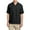 Black, variant on Mens Patterned Easy Care Camp Shirt Short Sleeve Button Front Rayon Blend