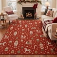 thumbnail image 6 of KUETH 2'x6' Christmas Machine Washable Runner Rug, Non-Slip Rugs for Kitchen, Hallway, Corridor and Entryway, Red, 6 of 8