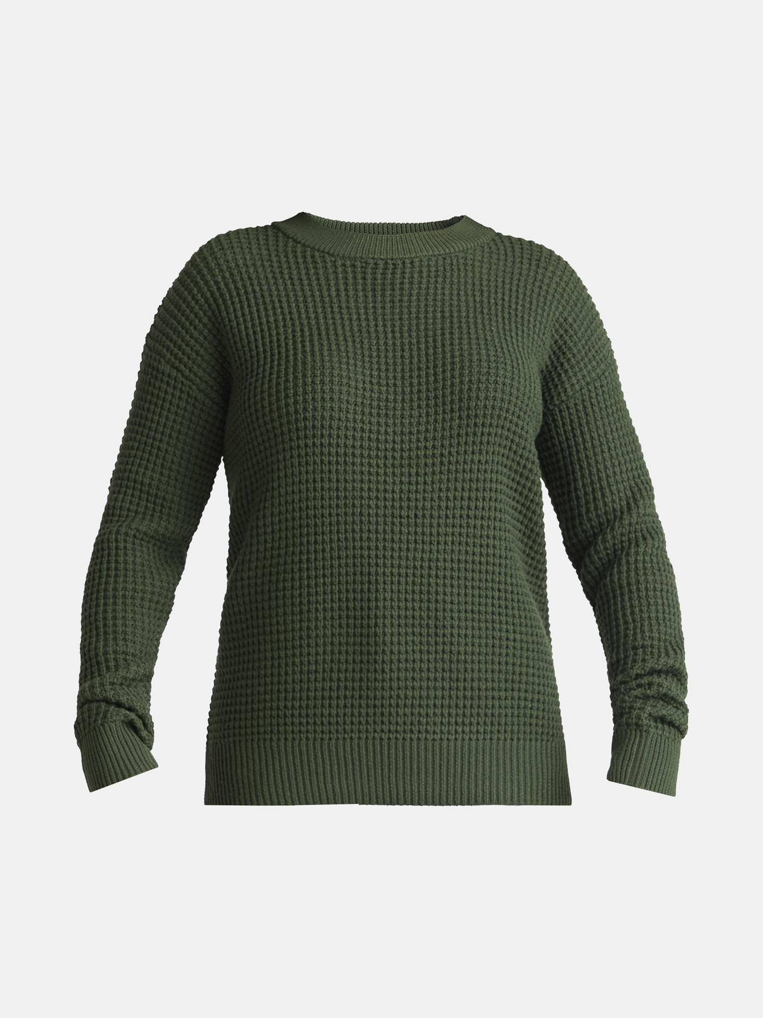 Time and Tru Women's and Women's Plus Waffle Stitch Sweater, Midweight, Sizes XS-4X