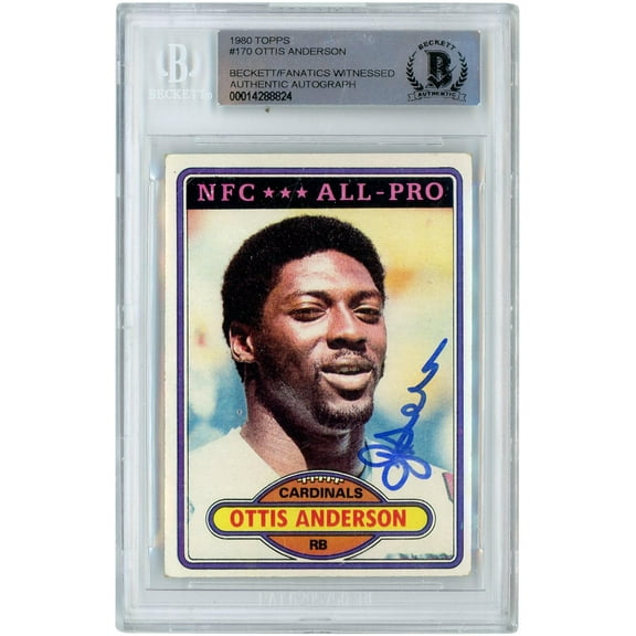 Ottis Anderson St. Louis Cardinals Autographed 1980 Topps #170 Beckett Fanatics Witnessed Authenticated Rookie Card - Fanatics Authentic Certified